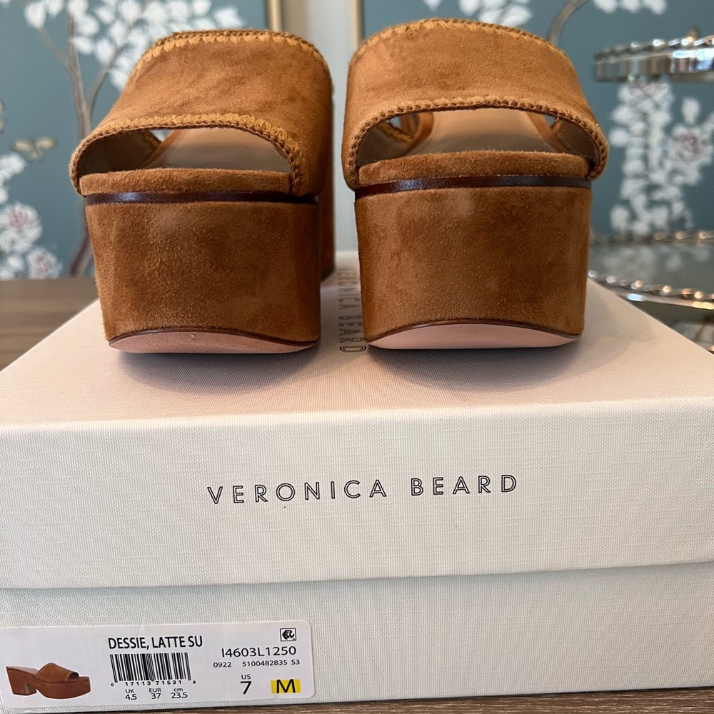 Veronica Beard Brown Suede NWT Platform Mules